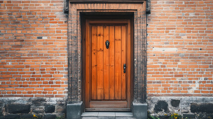 A wooden front door with a handle  D84FB