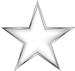 Silver star vector. Silver sparkle luxury design element. Icon of star. New Years decor element.