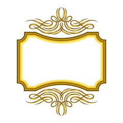 Vintage swirling frame. Retro decorative curling vignette.