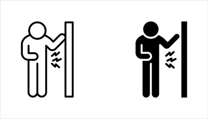 Indigestion icon set. Upset stomach. Stomachache. Digestive disorder. vector illustration on white background