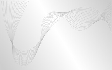 Abstract Wavy Line Background in White and Light Grey