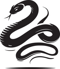 Striking black snake silhouette design graphic art