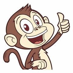 Obraz premium Thumbs Up from the Jungle: Meet the Happy Monkey!.