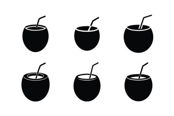 funny coconut beverage vector cartoon