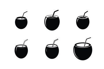 tropical beach drink coconut vector