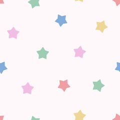 Seamless pattern with colorful stars. Simple cute design for kids. Vector illustration	