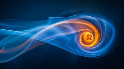 Blue and Orange Smoke Swirl.