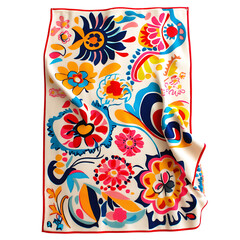Retro Beach Towel with Giant Funky Retro Motifs Isolated on Transparent Background