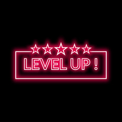 Level Up neon sign download | Level Up icon for ui | Level Up logo for apps | Level Up vector Images