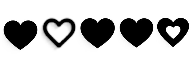 Heart vector icons. Set of love symbols isolated.