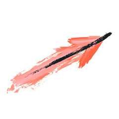 Artistic Arrow with Creative Brush Strokes in Soft Isolated on Transparent Background