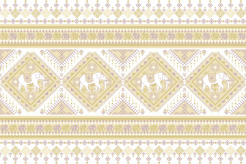 popular elephant pattern in asian style this elephant graphic is fashionable in thailand india and south east asia and this elephant and baby elephant can be for textile industry and any package