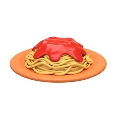 Spaghetti with red tomato sauce