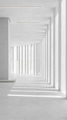Obraz premium Contemporary architectural design showcasing sunlight through vertical beams in a minimalist space