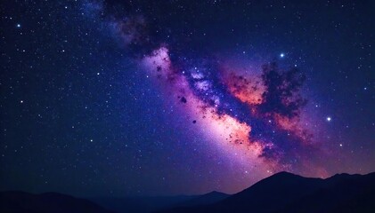 Obraz premium Night sky ablaze with stars forming a celestial constellation, a cosmic tapestry of light years away Perfect for astronomy, astrology, space, and fantasy themes , stars, pattern