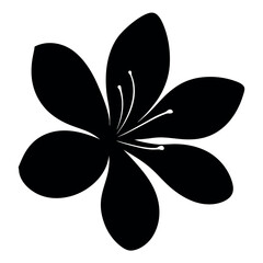 Bold black floral silhouette illustration, a captivating botanical graphic design piece