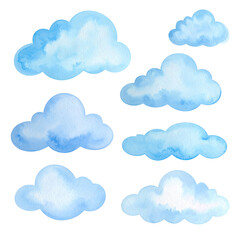 Illustration of clouds on a blue sky
