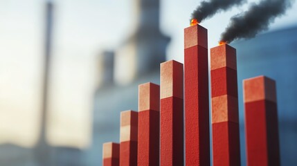 Industrial graph showing pollution increase.