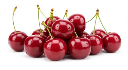 艶やか赤色さくらんぼ 光沢輝く宝石級 甘く熟れた実 (Tsuyayaka akai sakuranbo kousetsu kagayaku housekikyu amaku jukureta mi) This translates roughly to: "Glossy red cherries, shining gem-like luster, sweet ripe fruit."