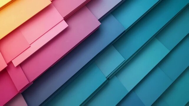 Abstract Colorful Geometric Pattern Overlapping Rectangles in Vibrant Hues