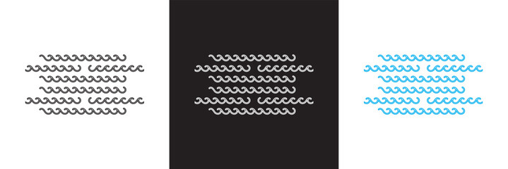 Sea wave icon .  Various wave water lake riverm. Sea and Ocean signs. Vector for websites, mobile interfaces, presentations, banner, visual branding etc. Vector illustration. EPS 10