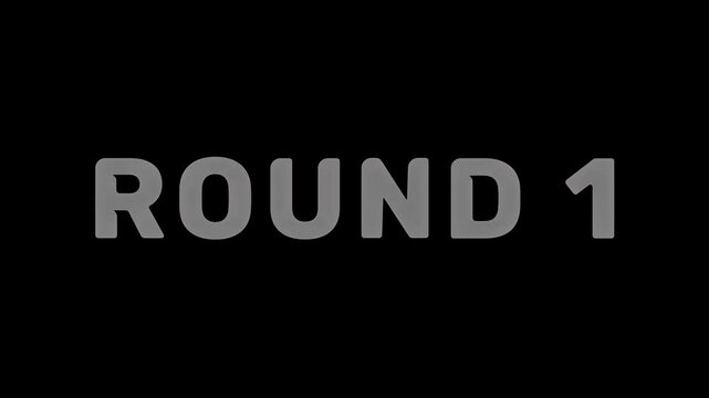 Round title animation – animated round numbers from 1 to 5 for sports, game shows, and competitions