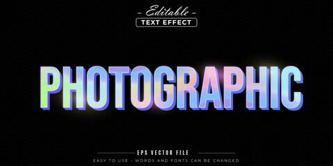 Neon glowing photographic text, editable text effect.