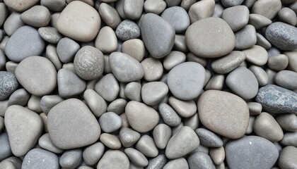 Smooth, grey river stones, various sizes, natural texture, spa stones, creek