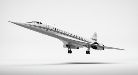 Obraz premium 優雅な超音速機 滑らかに着陸準備. AI Generated