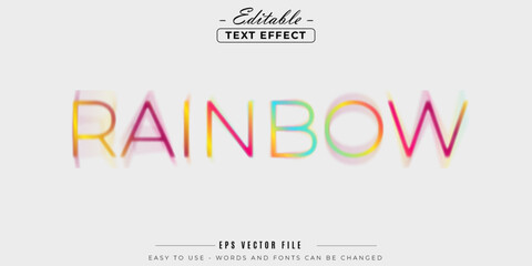 Rainbow text theme, editable text effect.