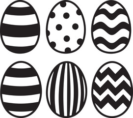 set of easter egg silhouette vector illustration, Easter eggs collection vector