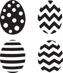 set of easter egg silhouette vector illustration, Easter eggs collection vector