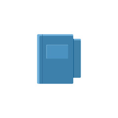 Flat Icon of Blue Books – Minimalist Notebook or Journal Vector Illustration