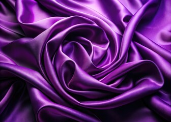 Purple Silk Waves: Abstract Art Photography, Luxurious Fabric Texture, Elegant Drapery, Flowing Silk,  Purple Wave Background