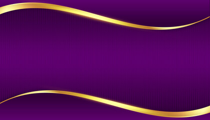 Abstract dark purple gold curve wave modern luxury empty space center with line pattern background	