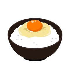 卵かけご飯のイラスト