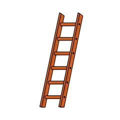 Simple Wooden Ladder Cartoon Illustration Transparent Background