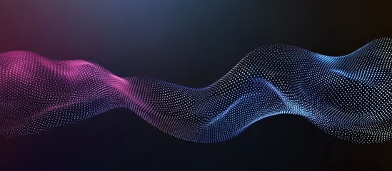 Abstract particle wave visualization against dark backdrop in gradient colors