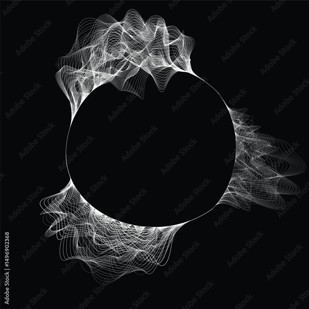 Fototapete lines in circle form . rotate rounded shape vector illustration .rotating circles form a ring.rotati