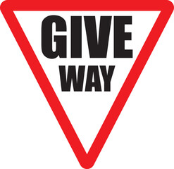 vector illustration of a Give Way Traffic Sign 
