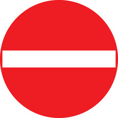 A sign with a prohibition sign prohibiting entry