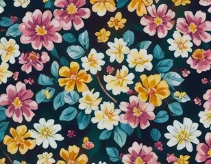 colorful seamless pattern with flowers background
