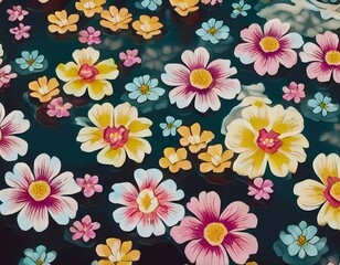 colorful seamless pattern with flowers background