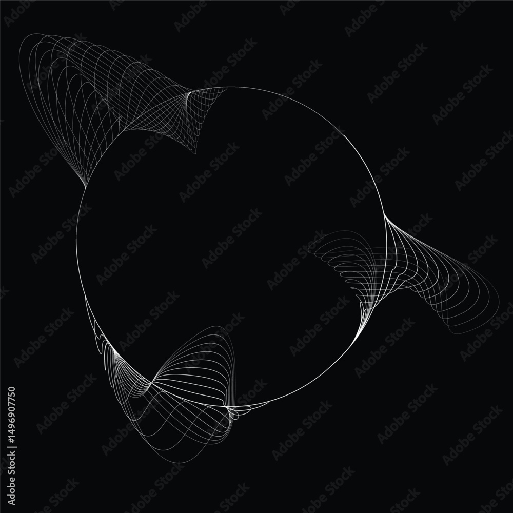 Fototapete lines in circle form . rotate rounded shape vector illustration .rotating circles form a ring.rotati