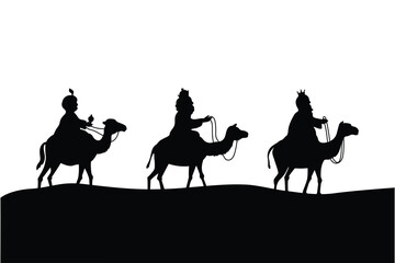 Journey of the Three Wise Men Across the Desert Bearing Gifts for the Newborn Jesus