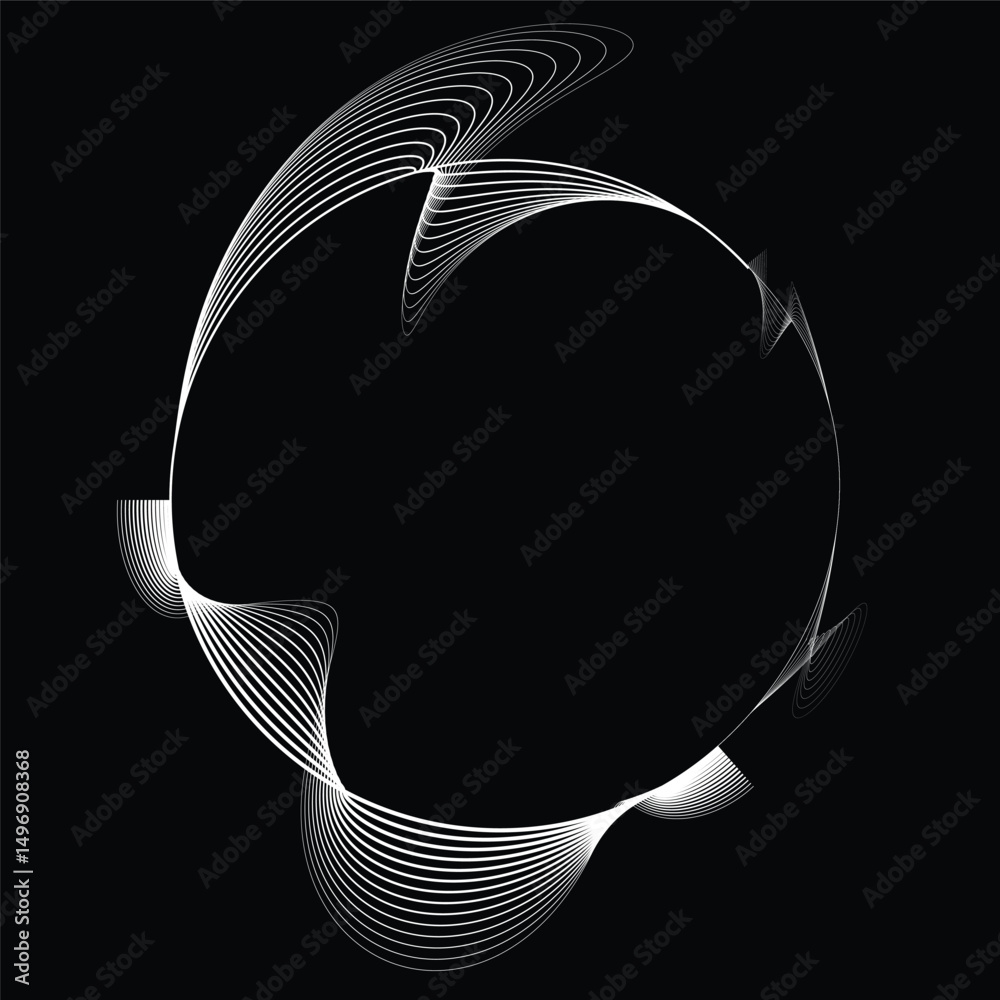 Fototapete lines in circle form . rotate rounded shape vector illustration .rotating circles form a ring.rotati