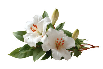 Naklejka premium [Transparent Background PNG]Delicate White Lily Bouquet on White Background