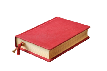 [Transparent Background PNG]Classic Red Hardback Book with Gold Edges