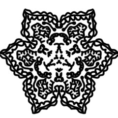 Fototapeta premium Hand-Drawn Black and White Floral Mandala Pattern
