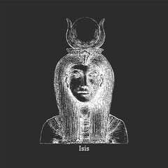 Isis, the Egyptian goddess, illustration in vector